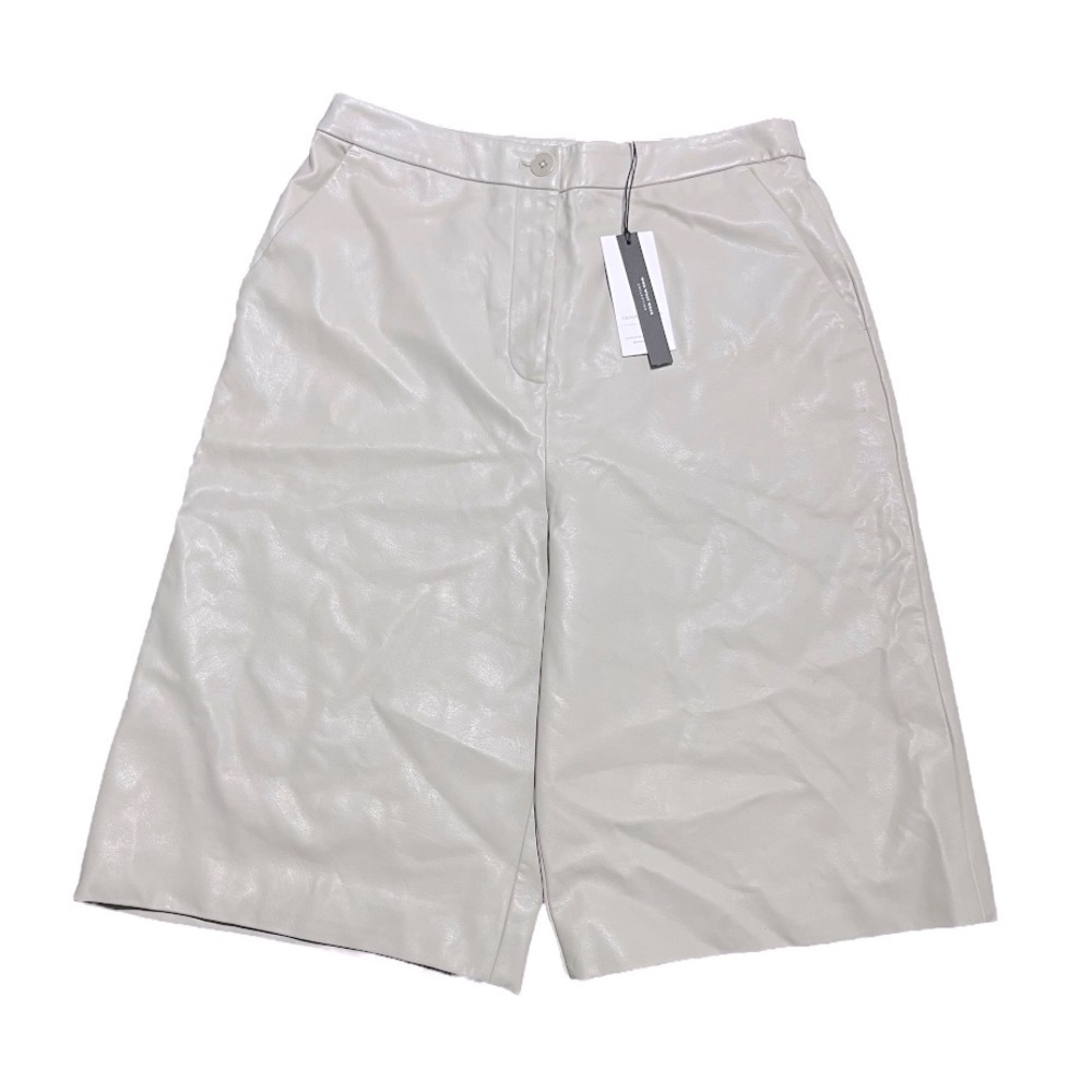 Who What Wear Tan Vegan-Leather Shorts Size L